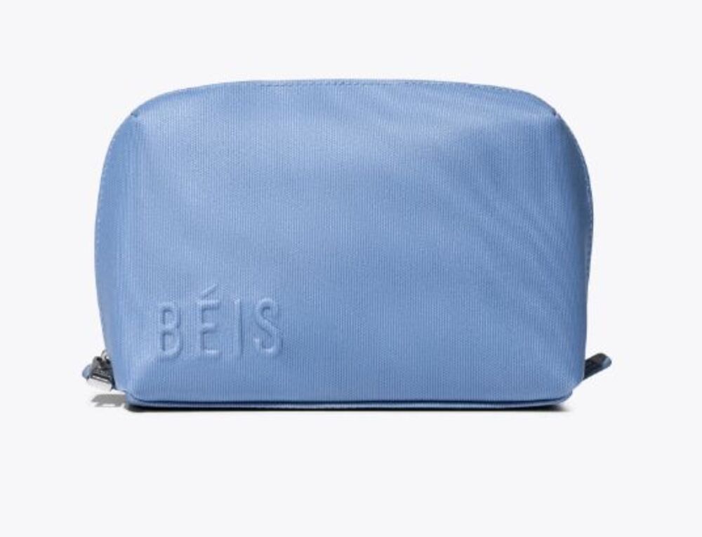NWT BEIS The Small Cosmetic Pouch in Dusty Blue